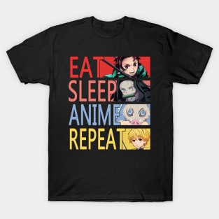 eat sleep anime repeat T-Shirt